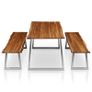 3 Piece Dining Set Solid Acacia Wood Brown Image 4