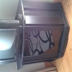Black tv unit with CD storage