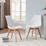 _A Set Of 8 Nordic Medieval Retro Style Dining Chairs, Solid Wood Feet, Beech Wood, Suitable For Kitchen, Dining Room White/Grey Image 2