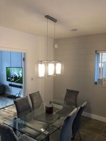 Modern Rectangular Glass Panel Chandelier
