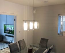 Modern Rectangular Glass Panel Chandelier