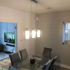 Modern Rectangular Glass Panel Chandelier