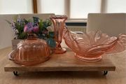 Antique/vintage assorted pink glass