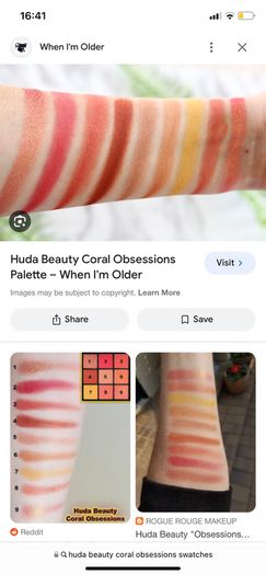 Huda beauty palette topaz coral warm brown obsessions