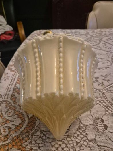 Original cream leaf design glass original 1920s Art Deco ceiling light
