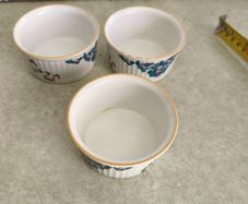 Set of 3 Royal Worcester PALMYRA Bride of the Desert Ramekin Souffle Dishes (size 00 shape 48). Flameproof porcelain. England