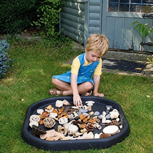 Original Tuff Tray Black with Removable Height-Adjustable Foldable Stand
