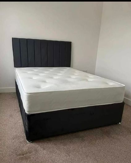 New Divan Beds Instock. All Sizes Available. All Colours Available.. Drawers Option Available. Tufted Memory Foam Mattresses Available