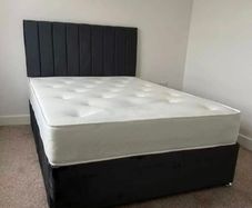 New Divan Beds Instock. All Sizes Available. All Colours Available.. Drawers Option Available. Tufted Memory Foam Mattresses Available