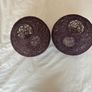 Rattan sphere lamp shades (2) purple colour Image 3