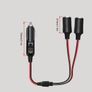 1-To-2 Car Plug Distributors Adapters Power Chargers Ports Male, Car Plug to 2 Female Outlet Extension Cords 16AWG, Car Plug Sockets Two-Way Distributors Y-Shaped Adapters with LED Light 15A Fuse, Image 5