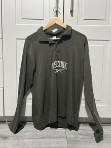 Reebok Grey Long Sleeve Polo