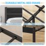 King Size Bed Frame with Wooden Headboard  Under-Bed Storage for Master Bedroom, Couples, Heavy Duty Metal Frame 800 lbs, Noise-Free, No Box Spring Needed, Easy Assembly , Black Oak Image 5