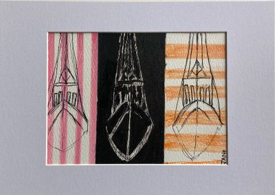 Original Art Boat Art Yacht Art contemporary Irish Art abstract painting