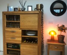 Solid Oak Cabinet and side table