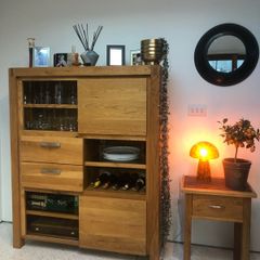 Solid Oak Cabinet and side table