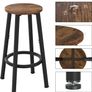 Bar Stools Set of 2, 64CM Kitchen Breakfast Bar Stools Chairs with Footrest Image 2