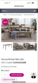 Havana Dining Table 1.8m - Excellent Condition (Table Only)