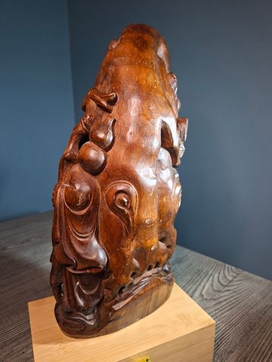 Chinese Wood Carving Qing Large 35cm