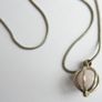 Vintage Rose Quartz Sterling Silver 925 Cage Necklace, "Love Stone" Pendant length 20" - 6,8g Image 10