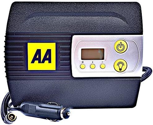 AA 12V Digital Tyre Inflator AA5502  For Cars Other Vehicles Inflatables Bicycles  Shows PSI BAR KPA 3/100 PSI Includes Adaptors, Black