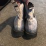 Silver/grey velvet look boots Image 8