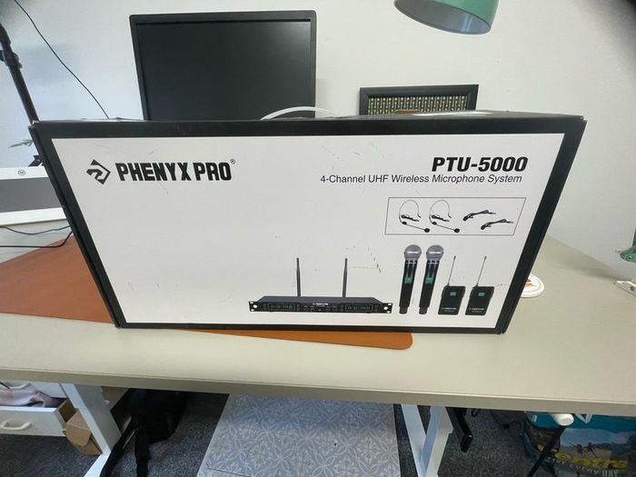 Phenyx Pro put-5000 Wireless Microphone System, 4-Channel UHF Wireless Mic Set