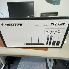 Phenyx Pro put-5000 Wireless Microphone System, 4-Channel UHF Wireless Mic Set