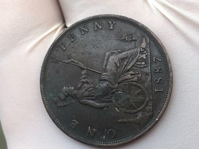 1887 Victoria penny XF standard post included CHEAP