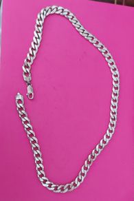 Curb Chunky Necklace .925 Sterling Silver 71g