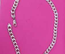 Curb Chunky Necklace .925 Sterling Silver 71g