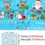 Christmas Window Clings, 218 Pcs Christmas Window Stickers, 10 Sheets Reusable Xmas Window Decals with Santa Claus Reindeer Snowman, Double-side Xmas Snowflake Window Clings for Winter Party Supplies (FREE POSTAGE) Image 3