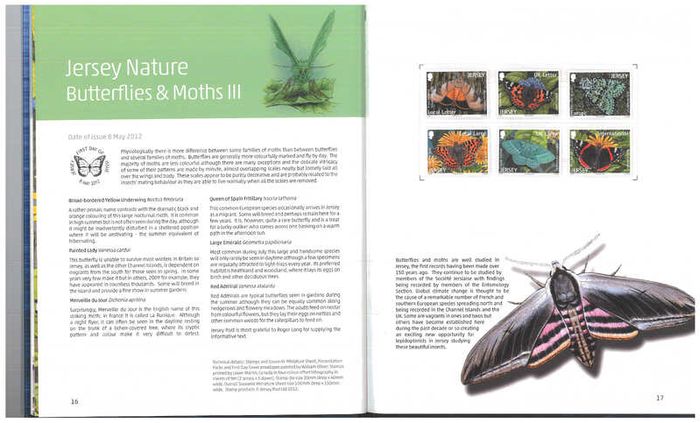 2012 Jersey Stamp Year Book (hardback) issued by Jersey Post includes 23 images of contents