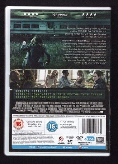 The Girl on the Train. DVD Movie. Staring Emily Blunt, Rebecca Ferguson and Haley Bennett