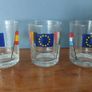 Fabulous Rare Set of Three Boyne Valley Honey EU Flags Glasses:  Belgium/Italy, Spain/Ireland and Luxembourg/United Kingdom Image 3