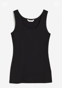 H&M Vest top with lace trim Black s. M