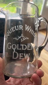"Golden Dew" Liqueur whiskey water jug