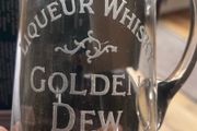 "Golden Dew" Liqueur whiskey water jug