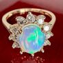 Diamond Ethiopian Opal & Lab-Grown Diamond Ring Image 6