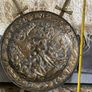 Brass Heraldry Shield with Crossed Swords Decorative Wall Hanging Image 6