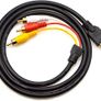HDMI Male To 3 RCA Audio Video AV Jack Cable Black Image 2