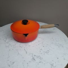 Le Creuset cast iron Saucepan  Volcanic Orange