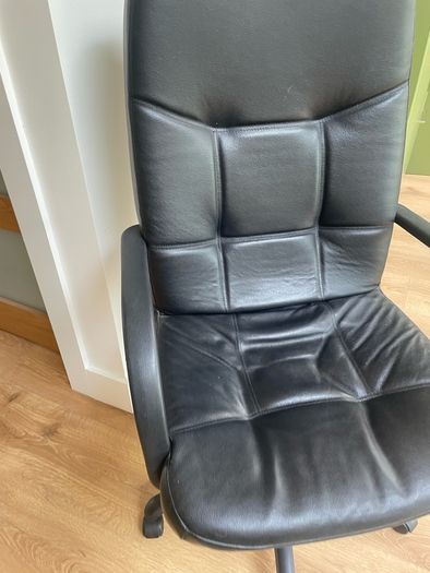Black leather office chair