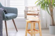 Solid Wooden Stool - Round, 45cm, for Kitchen, Bedroom, Living Room, Entryway