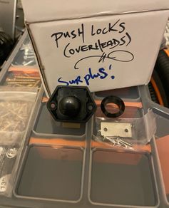 Push locks for camper van cabinets