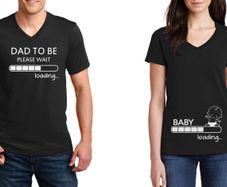 Dad To Be And Baby Loading Couple T-shirts Great Gift Present For Valentines Day Idea