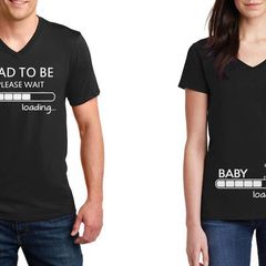 Dad To Be And Baby Loading Couple T-shirts Great Gift Present For Valentines Day Idea