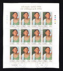 2006 Ireland 50th Anniversary of Ronnie Delany's Olympic Gold Medal Commemorative Stamp Sheetlet Fine CDS Used with Dublin cancel of 16th August 2006 (First day of issue)