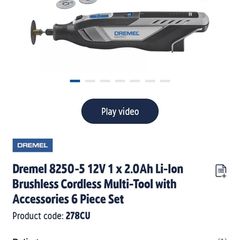 Dremel Cordless Grinder with 2 batteries and charger RRP 300 euro