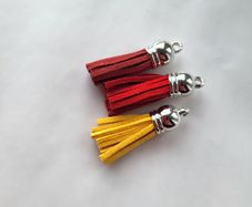 Faux leather tassel for making jewelry and other crafts 3pcs NEW